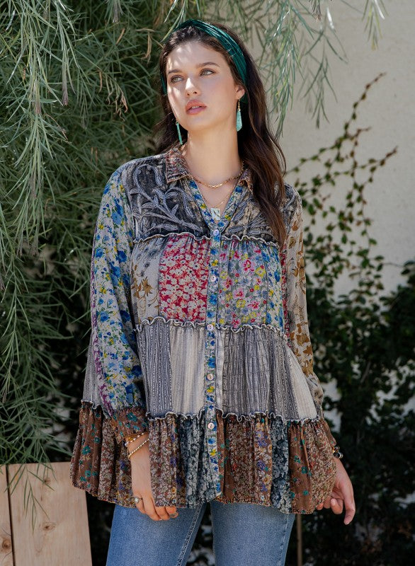 Juniper Slate Blouse