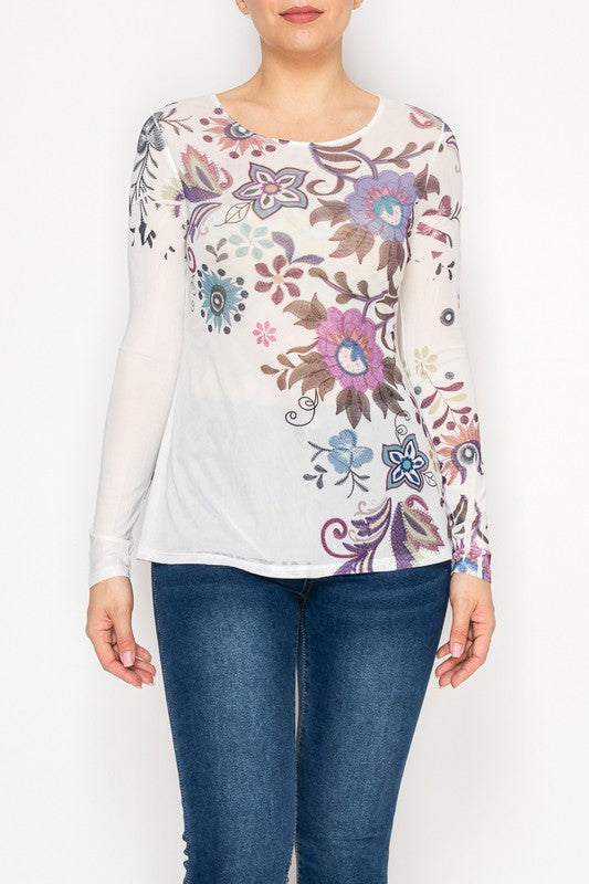 Lotus Whisper Mesh Blouse