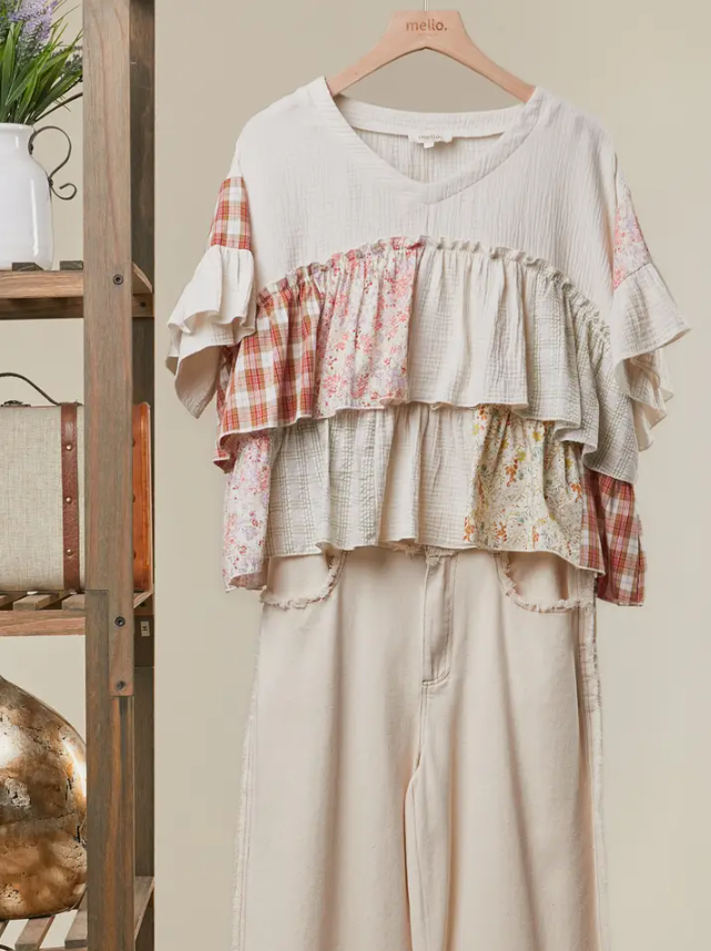Wildflower Cotton Patchwork Top
