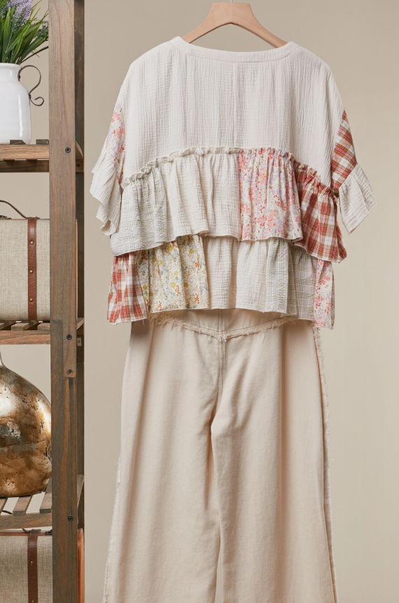 Wildflower Cotton Patchwork Top