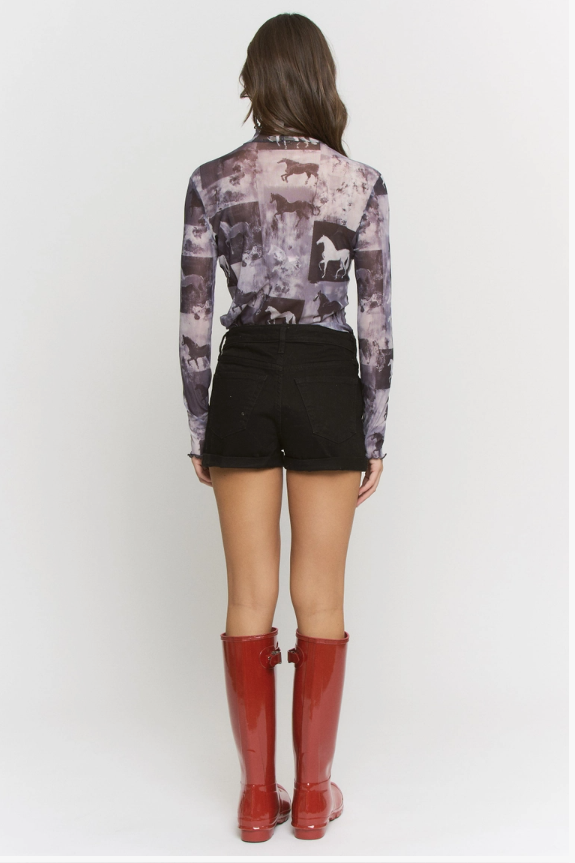 Whispering Stallion Mesh Blouse