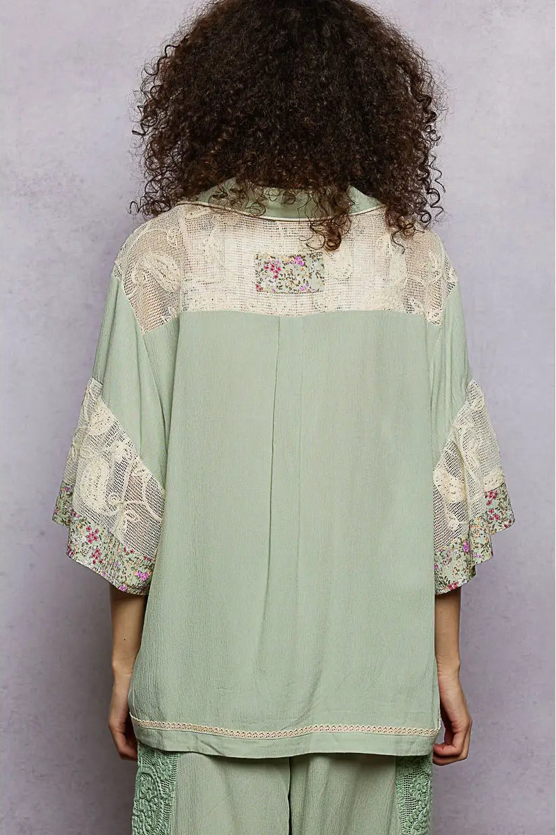 Mint Meadow Lace Blouse