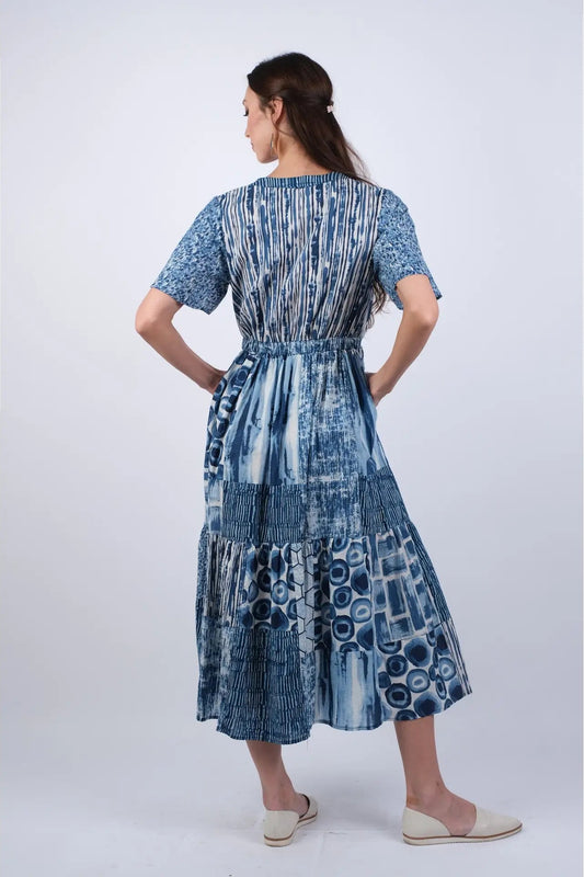 Ocean Whisper Cotton Maxi Dress