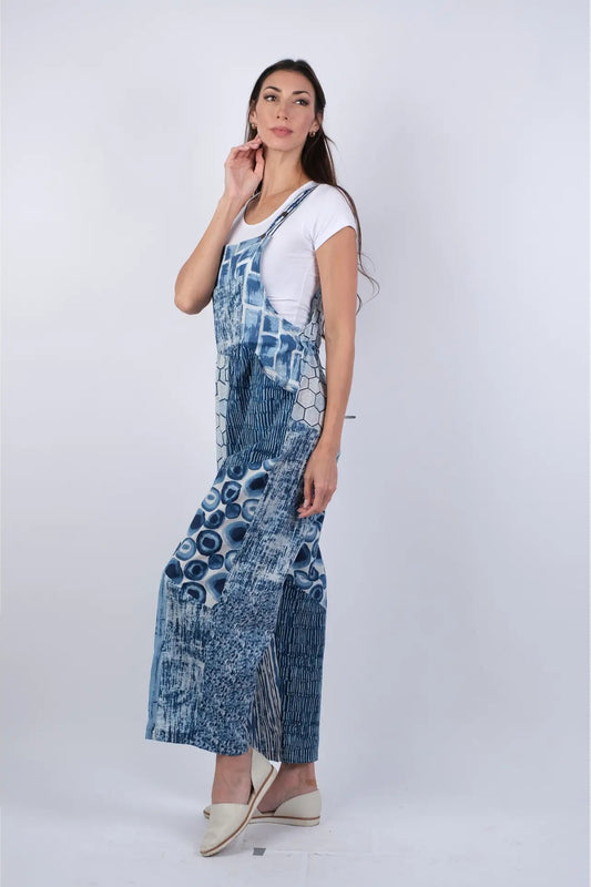 Ocean Whisper Cotton Overalls