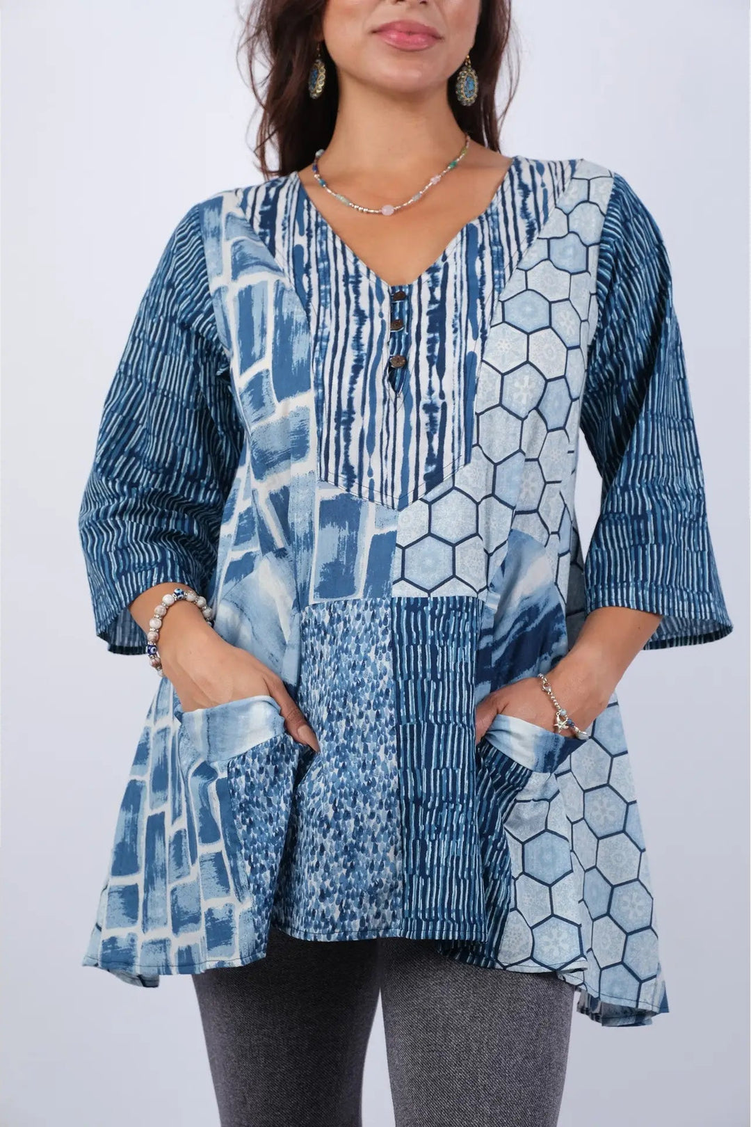 Ocean Whisper Cotton Tunic