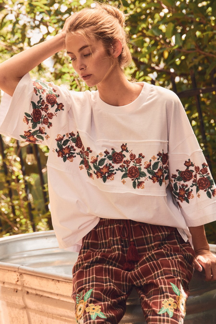 Cross-Stitch Blossom Top