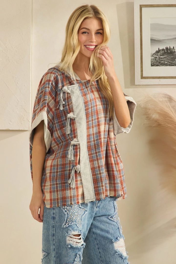 Cider &amp; Slate Hooded Poncho