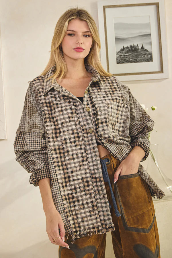 Midnight Plaid Cotton Button Up