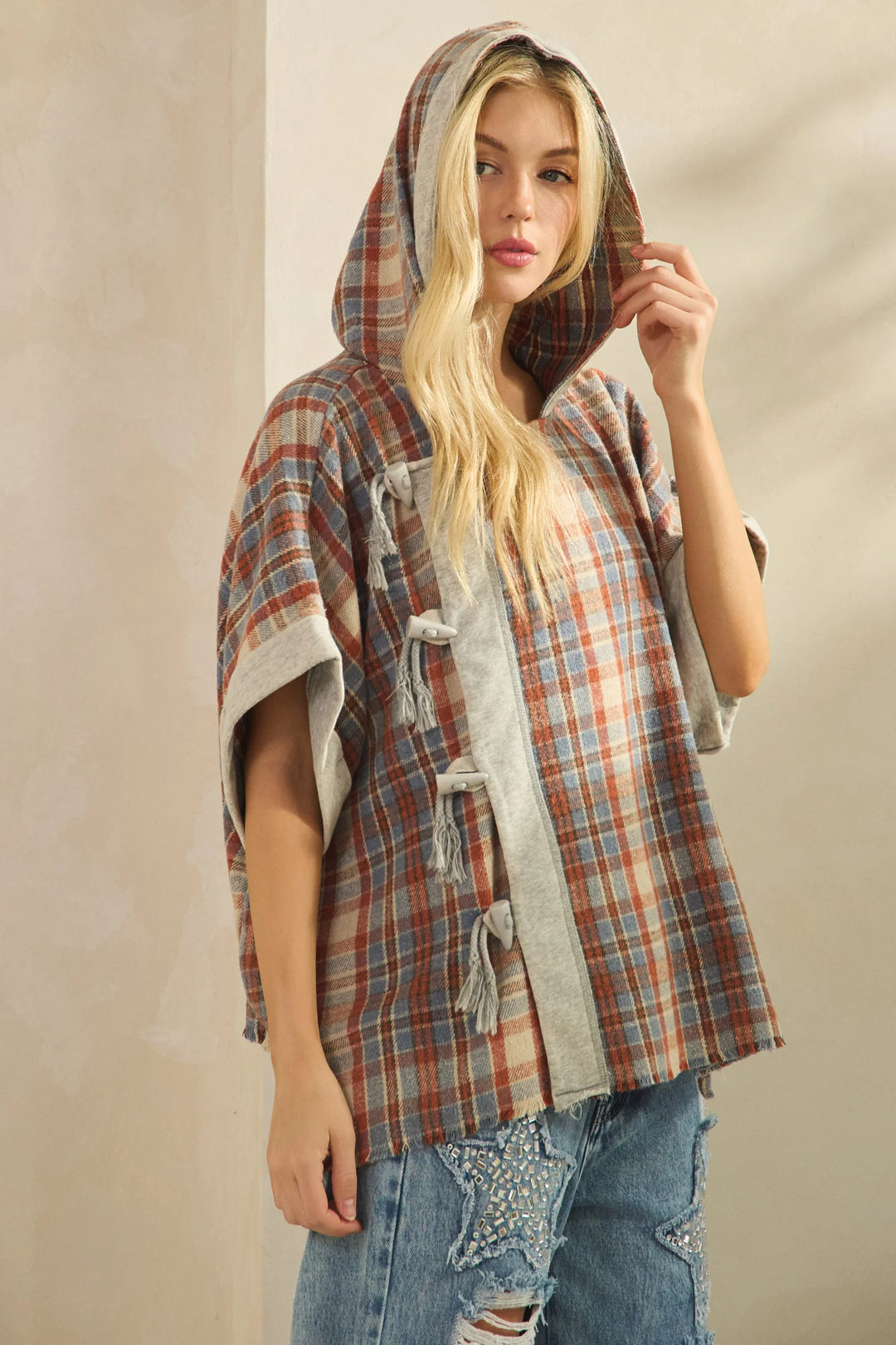 Cider &amp; Slate Hooded Poncho