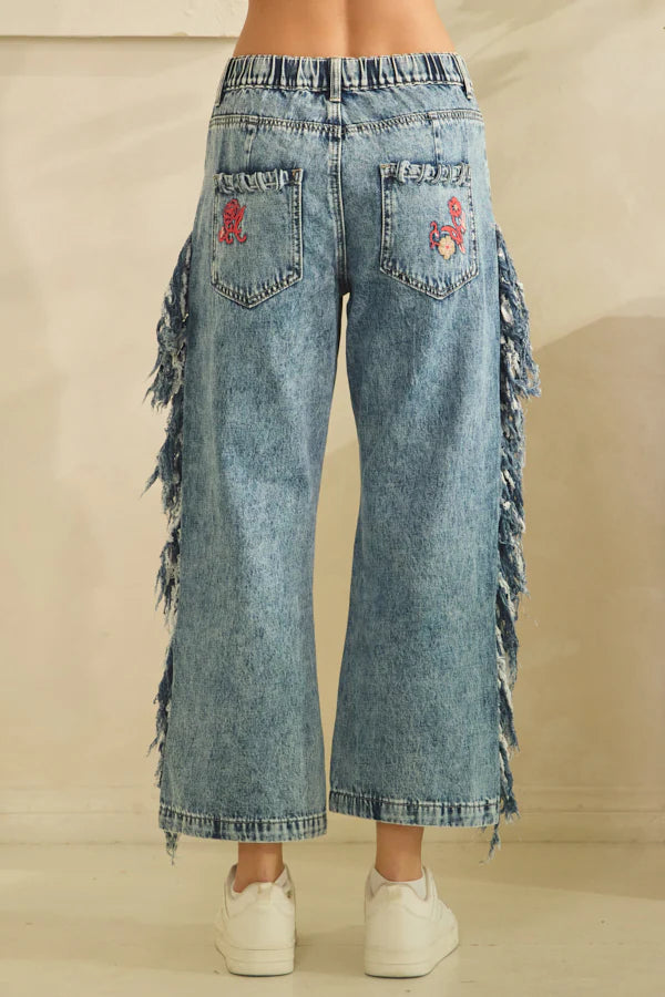 Desert Bloom Fringe Jeans