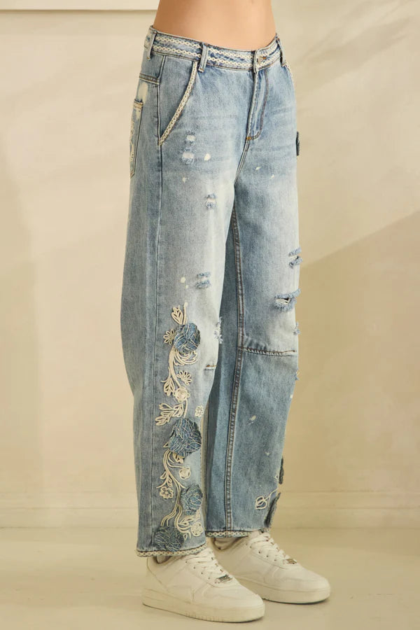 Stitched Bloom Jeans