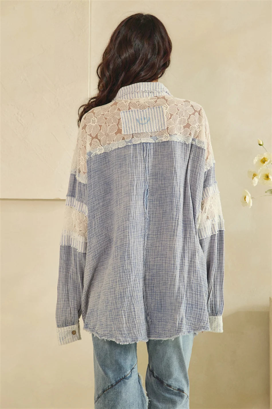 Petals &amp; Lace Cotton Blouse