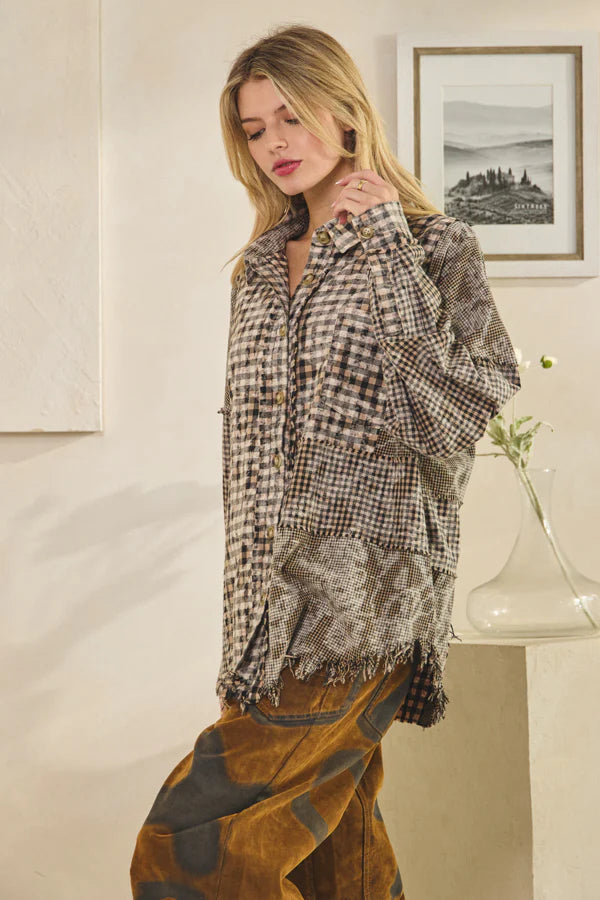 Midnight Plaid Cotton Button Up