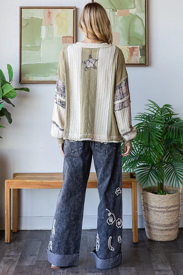 Starlight Olive Cotton Top