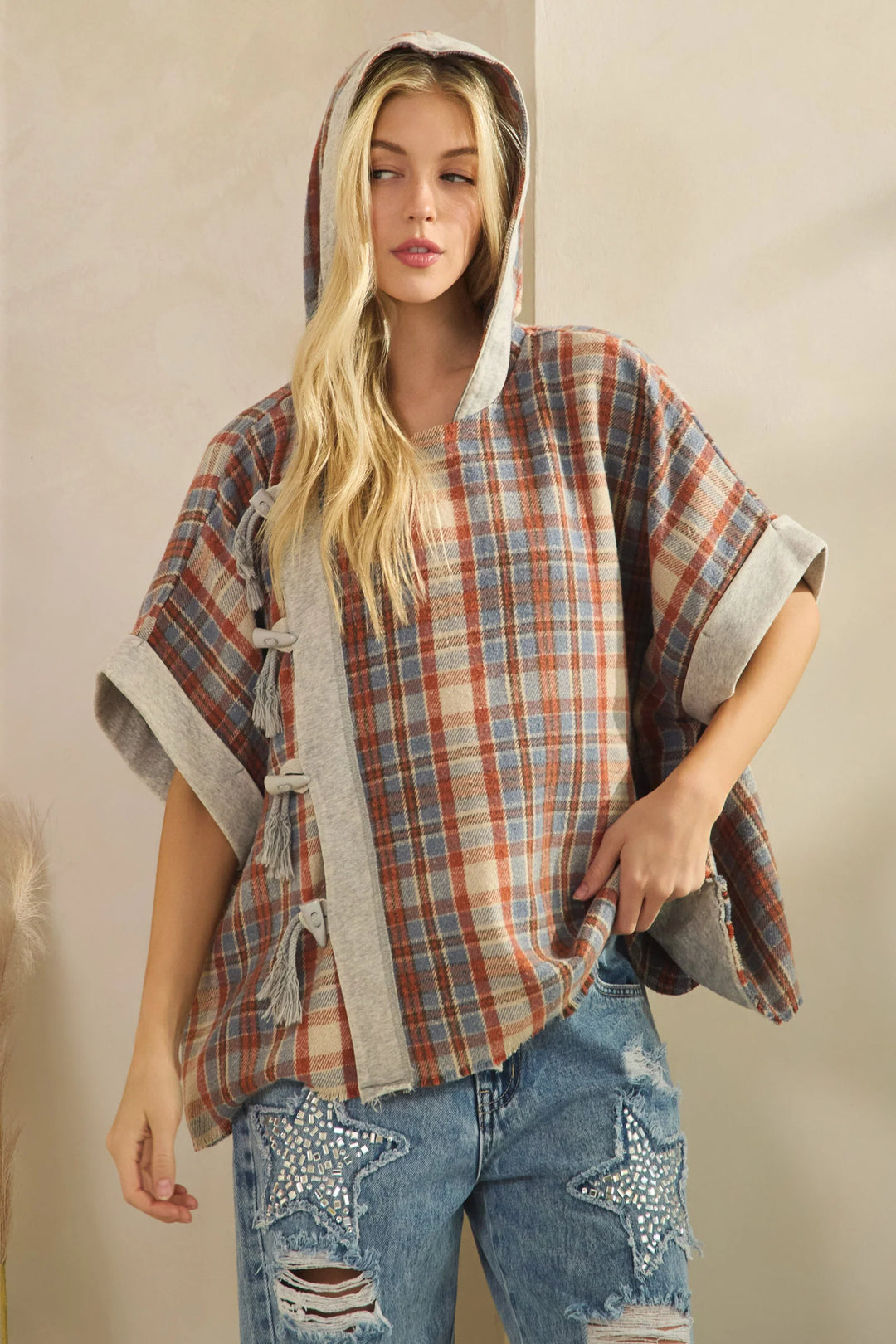 Cider &amp; Slate Hooded Poncho