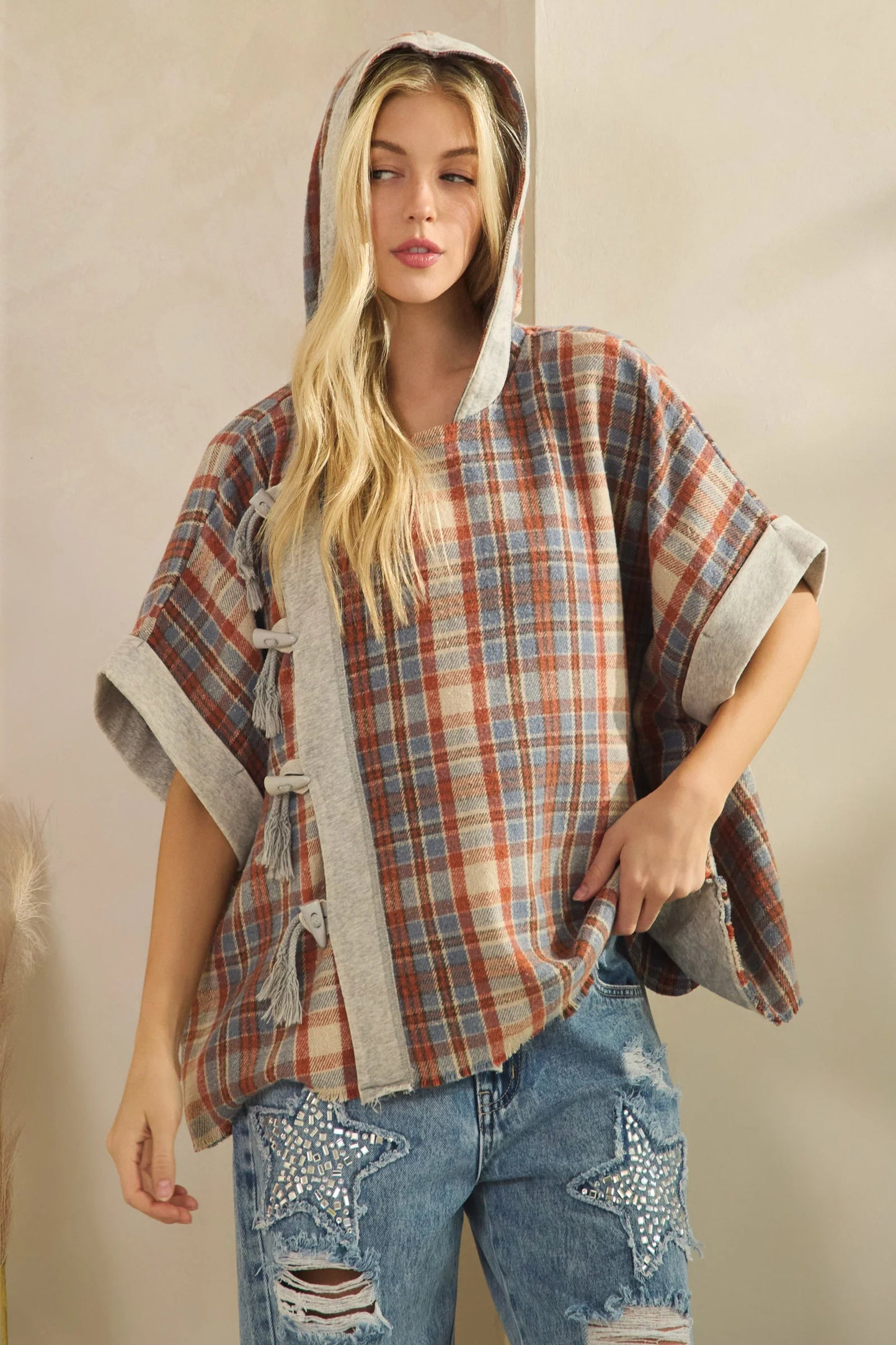 Cider & Slate Hooded Poncho