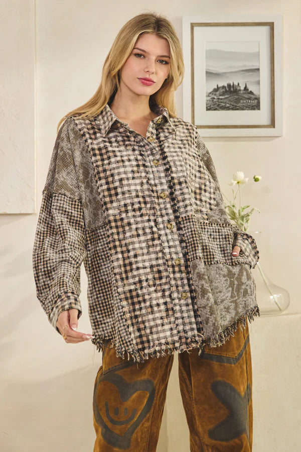 Midnight Plaid Cotton Button Up