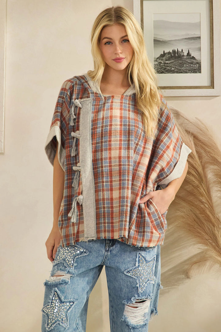 Cider &amp; Slate Hooded Poncho