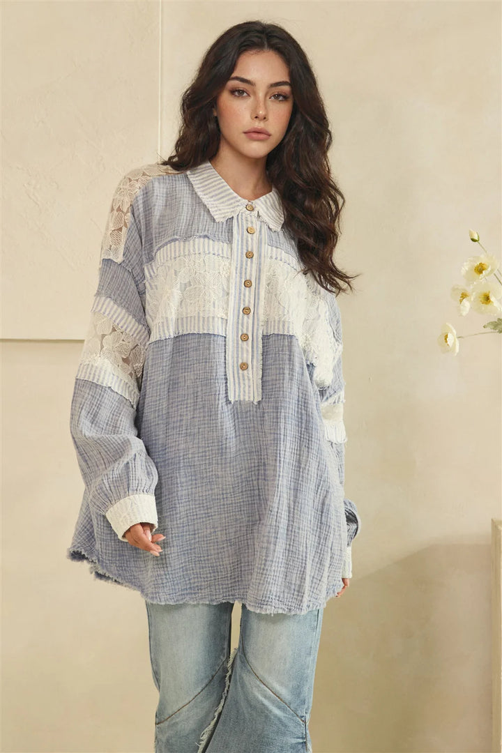 Petals &amp; Lace Cotton Blouse