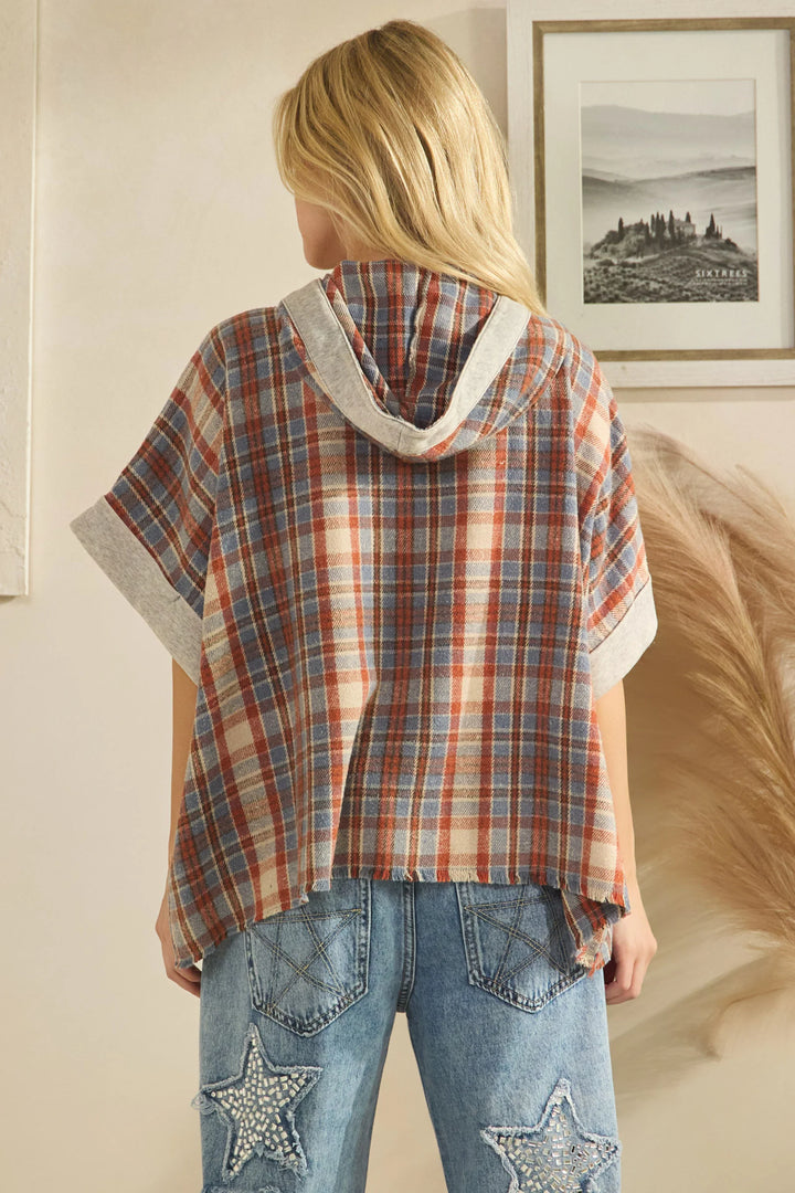 Cider &amp; Slate Hooded Poncho