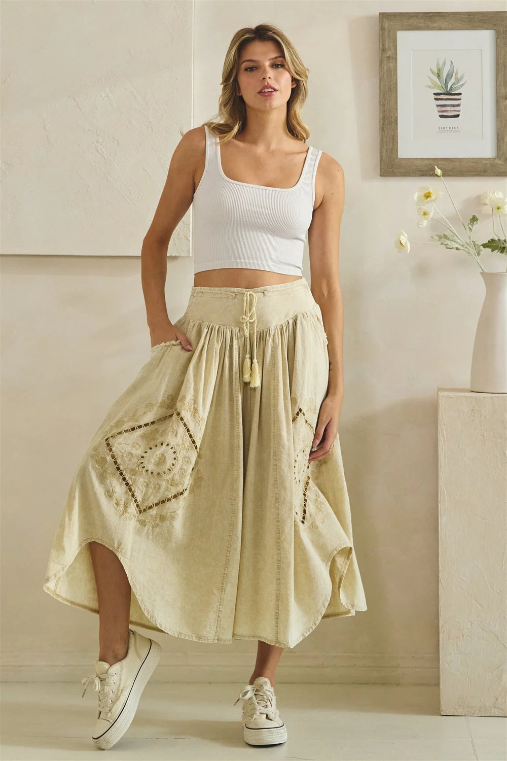 Blissful Sand Flowy Pants