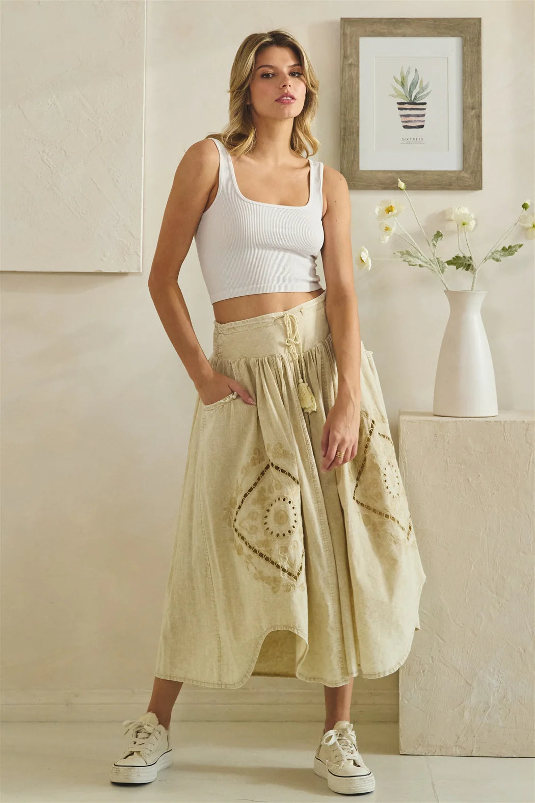 Blissful Sand Flowy Pants
