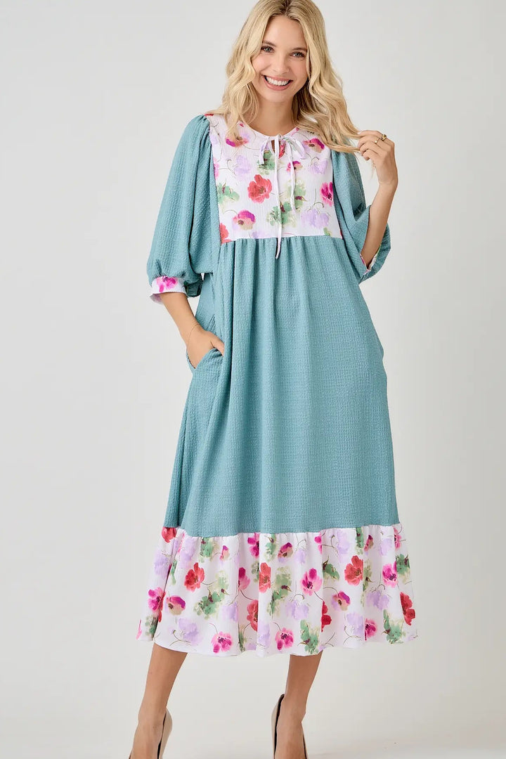 Petal Pop Sage Dress