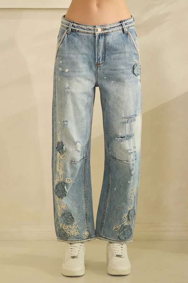 Stitched Bloom Jeans