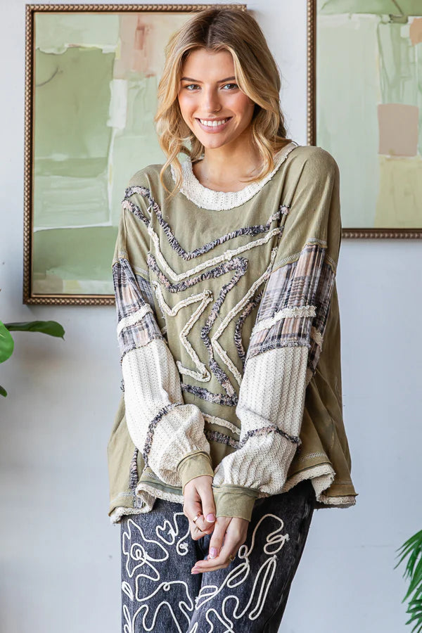Starlight Olive Cotton Top