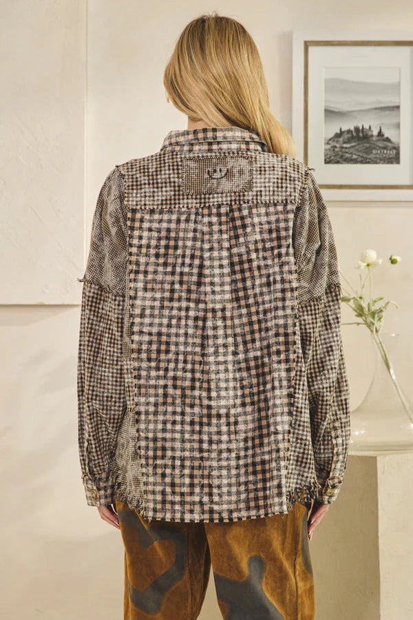 Midnight Plaid Cotton Button Up