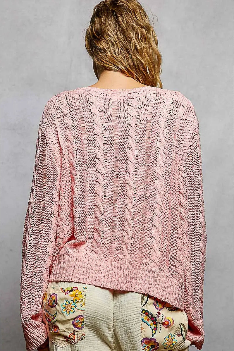 Pretty in Pearls Pink Sweater