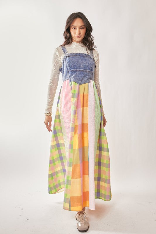 Rainbow Prairie Overall Dress