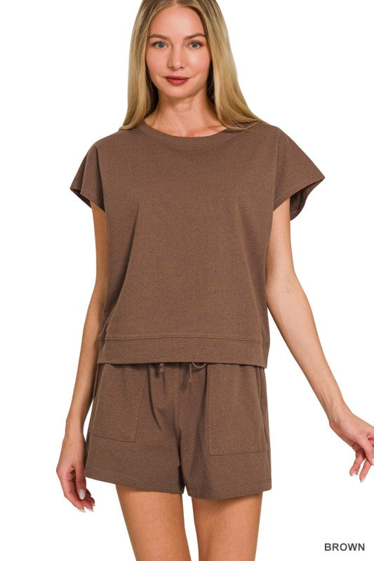 Relaxed Rhythm Cotton Mocha Lounge Set