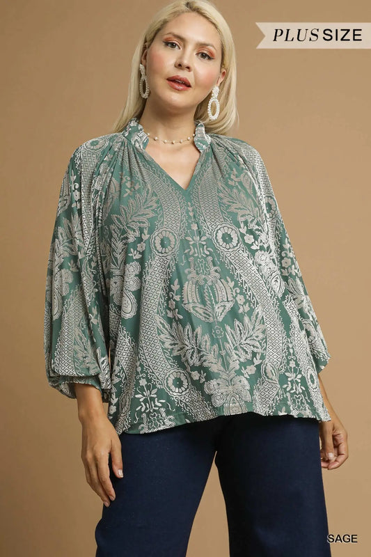 Sage Shimmer Blouse