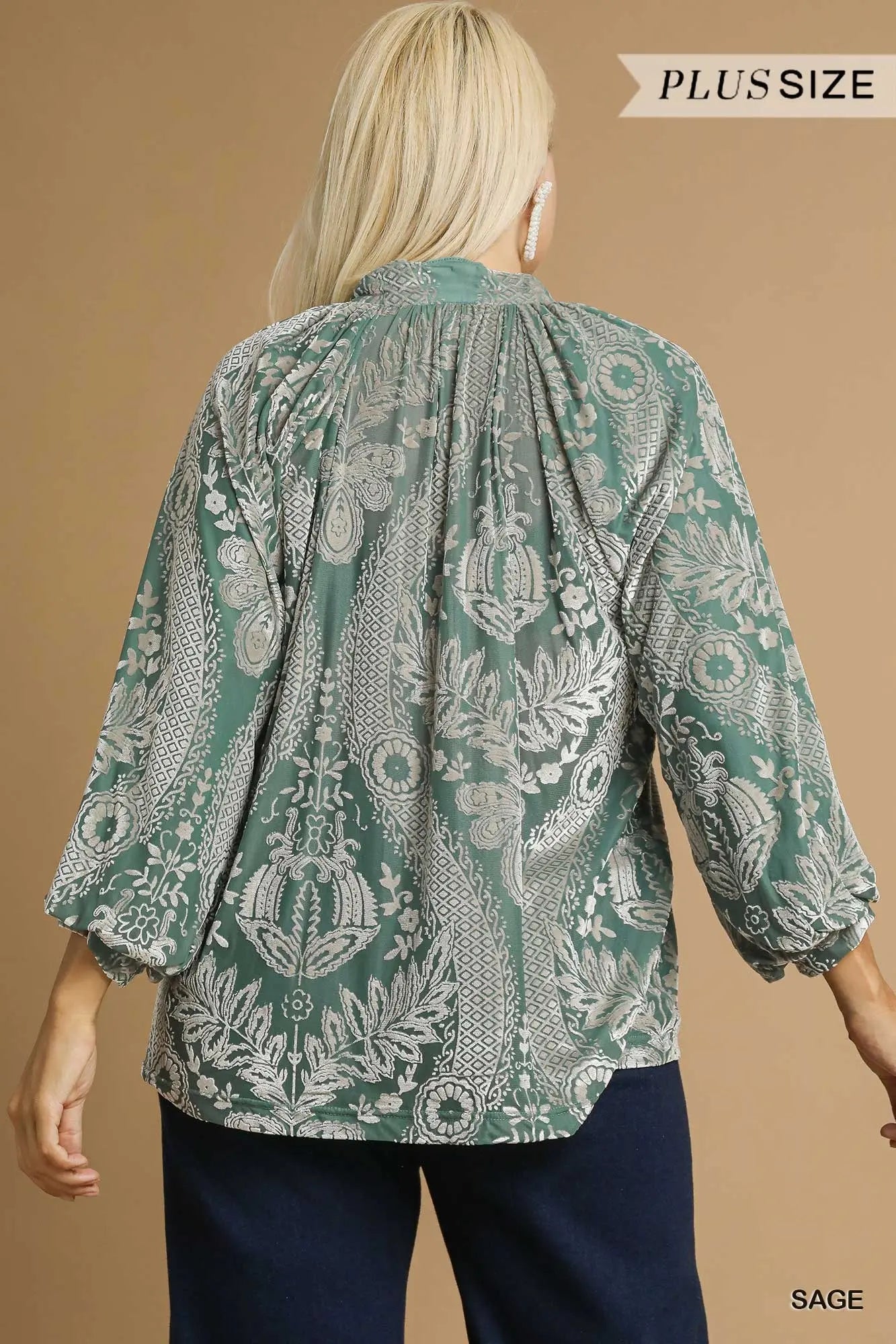 Sage Shimmer Blouse