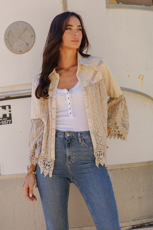 Sedona Sunset Latte Lace Cardigan