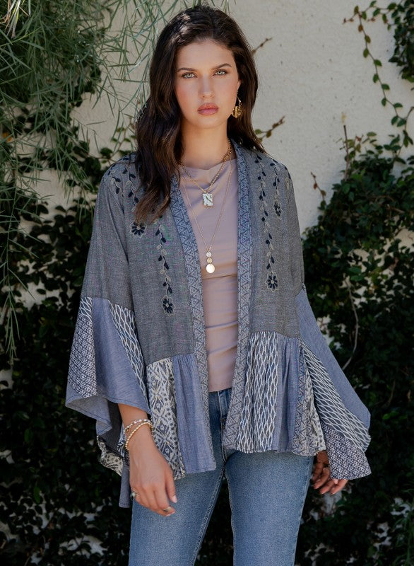 Shades Of Blue Chambray Kimono
