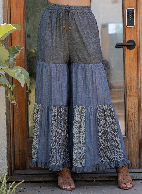 Shades Of Blue Chambray Pants