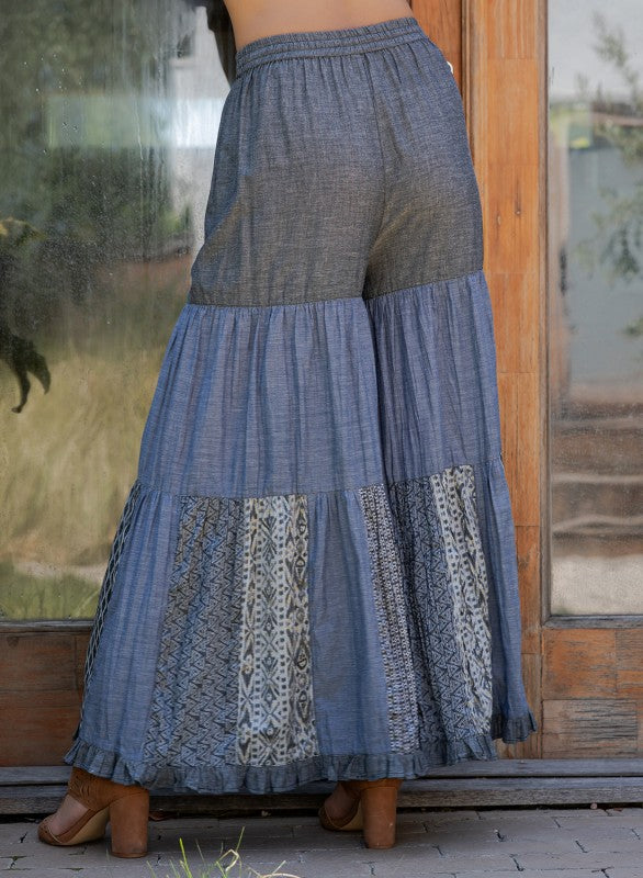 Shades Of Blue Chambray Pants