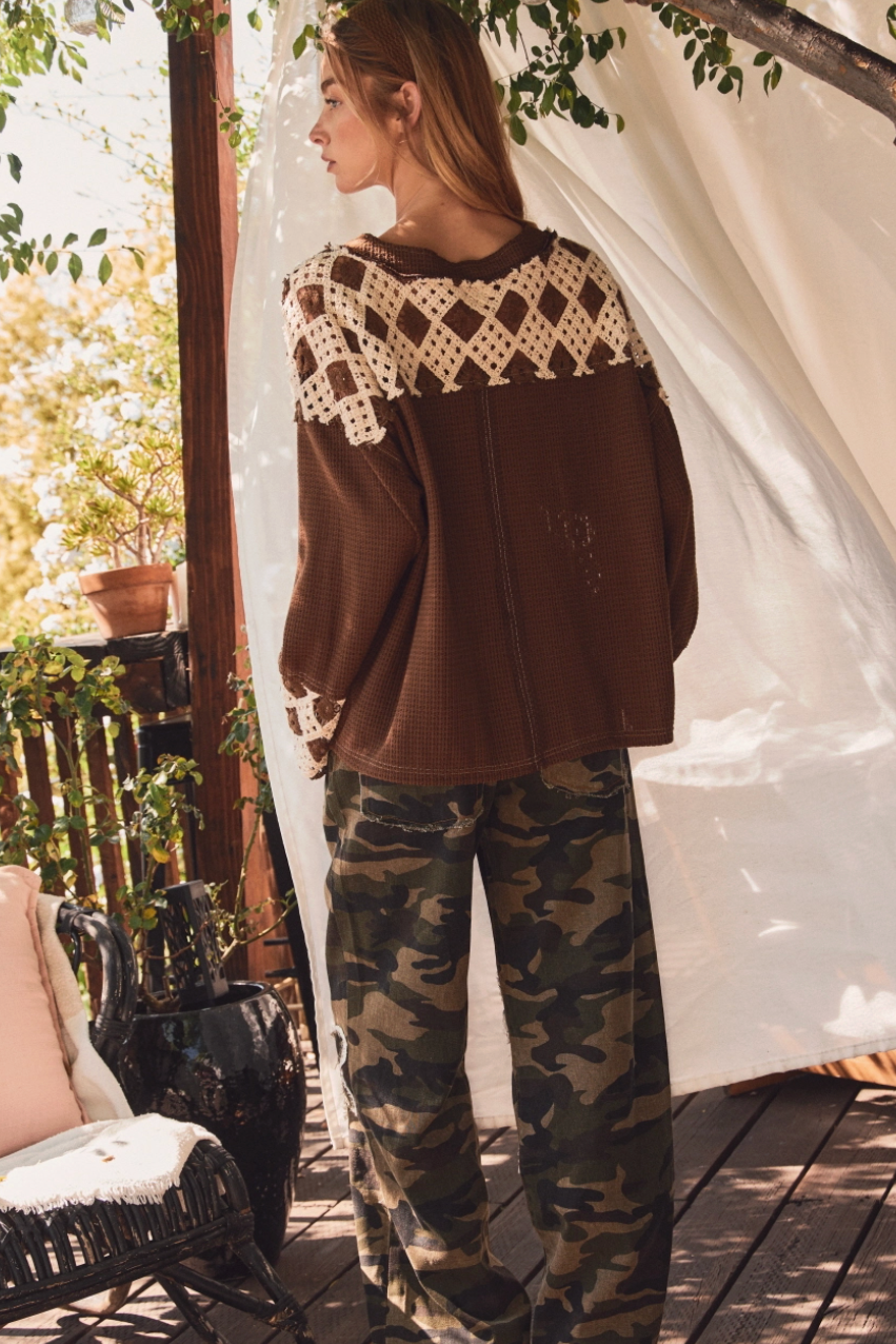 Sienna Crochet Waffle Top