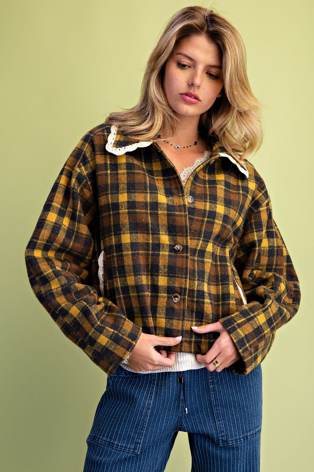 Honey & Hearth Plaid Jacket
