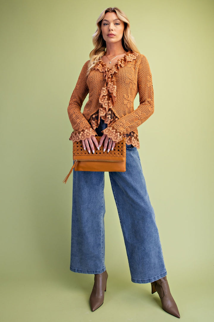 Spiced Cinnamon Crochet Cardigan