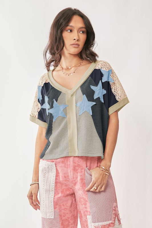Starfall Blue Lace Top