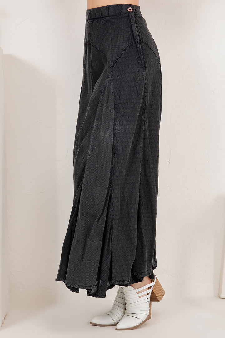 Folk Song Charcoal Cotton Skirt