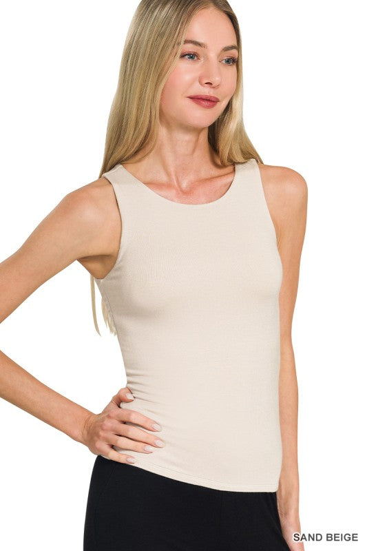Velora Sand Beige Tank Top