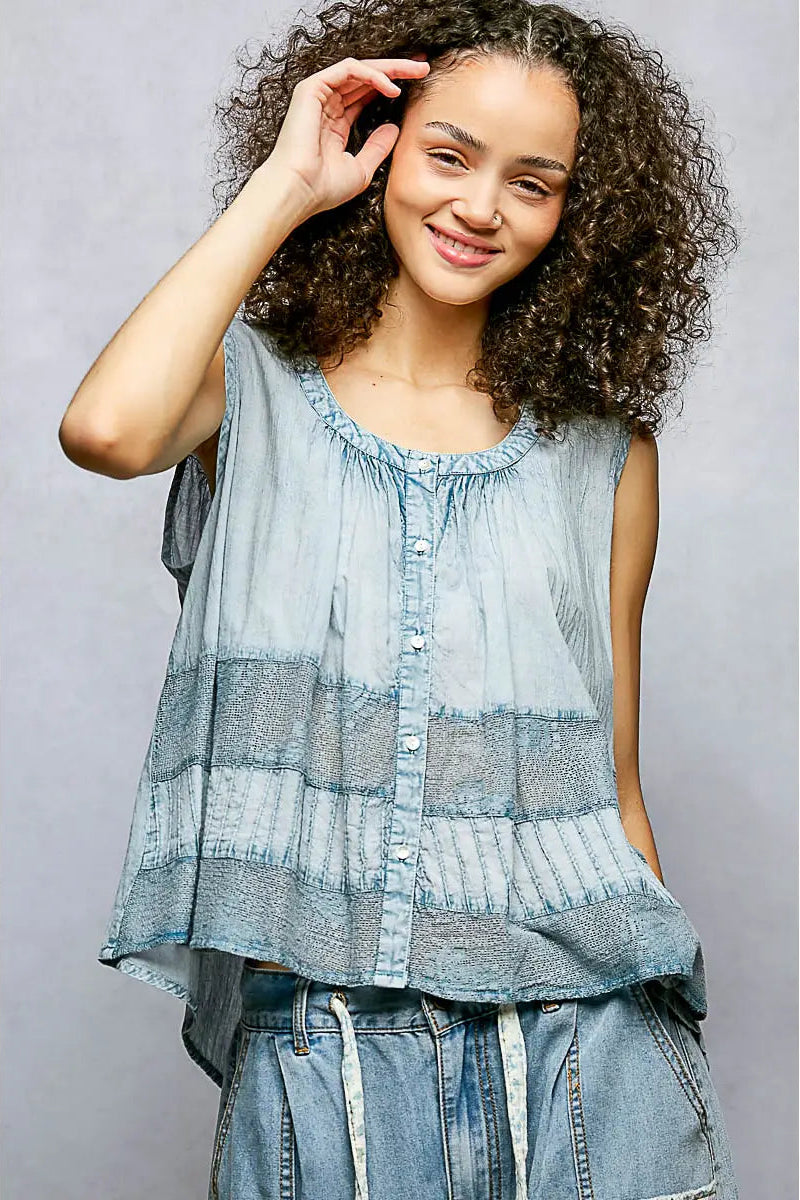 Vintage Breeze Cotton Blouse