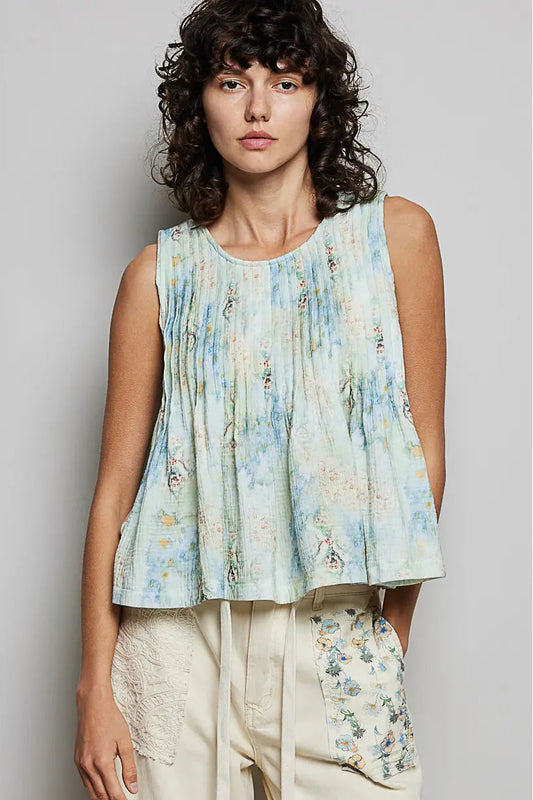 Whispering Tides Watercolor Top